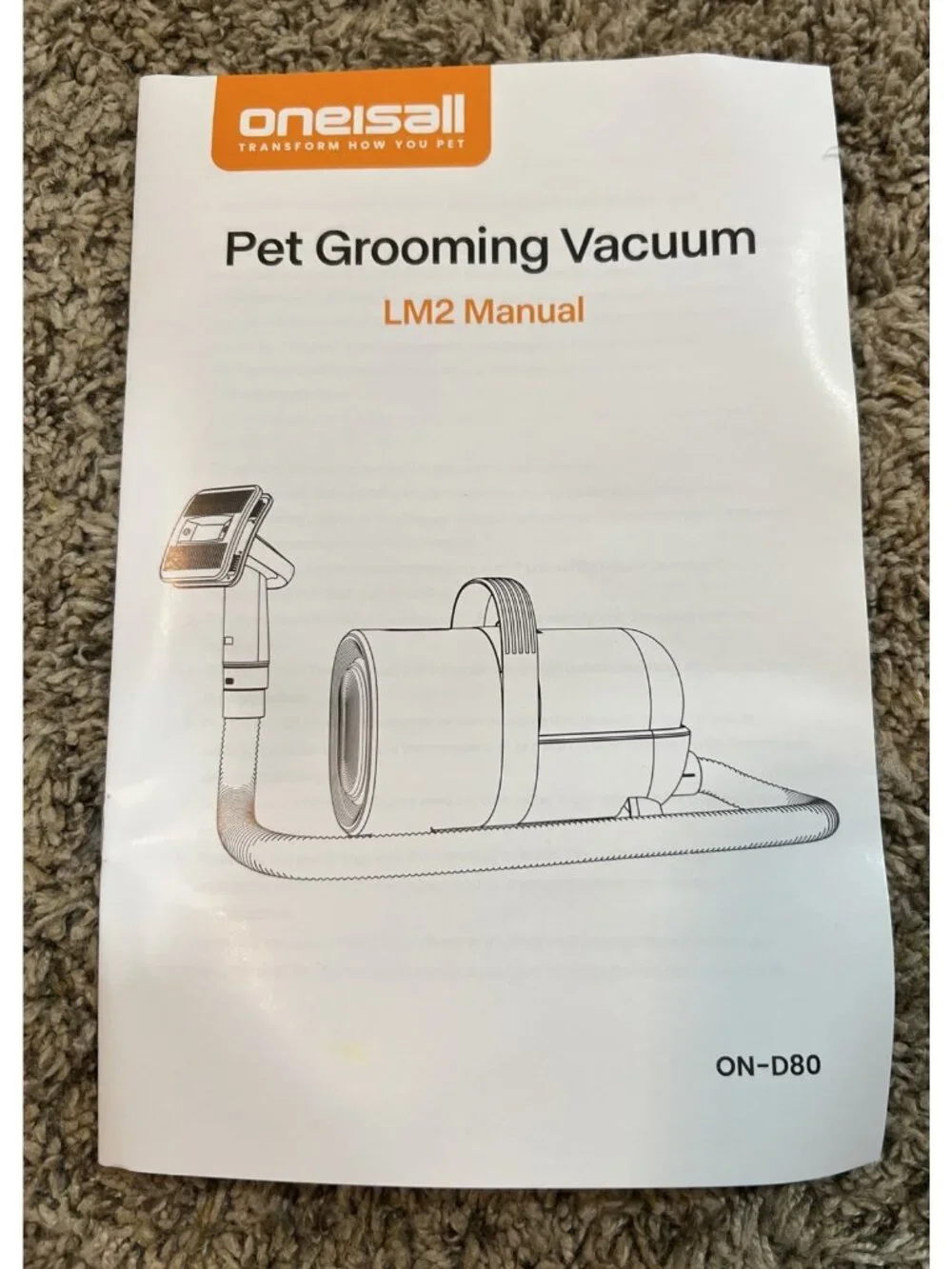 Oneisall 7-in-1 Dog Grooming Vacuum Kit with Clipper, Nail Grinder, 1.5L
